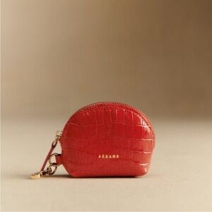 SEZANE SACHA COIN PURSE. RED CROCO.